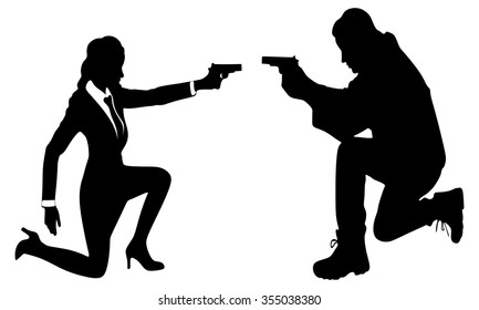 People Gun Silhouettes Stock Vector (Royalty Free) 355038380 | Shutterstock