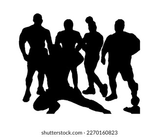 
People with Gymnast a photo camera on white background