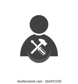 people with hammer and screwdriver icon, vector illustration 