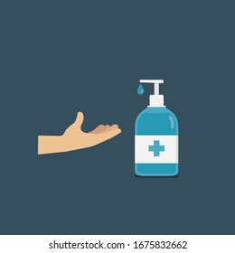 People hand applying hand sanitizer or soap. Disinfection gel