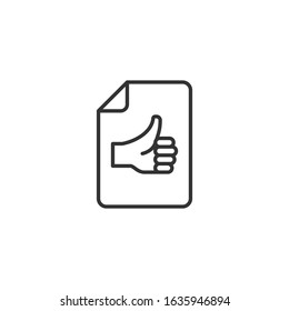 People hand with check mark icon in flat style. Accept vector illustration on white isolated background. Approval choice business concept.