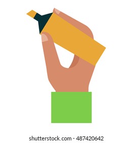 People hand holding marker creativity space