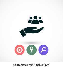 People in the hand icon