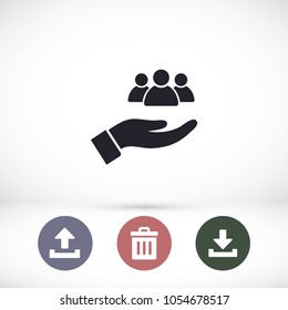 People in the hand icon