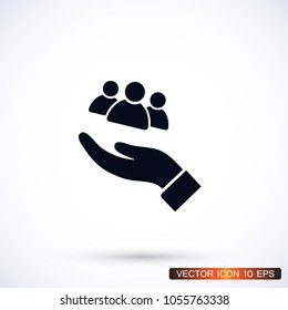 People in the hand icon