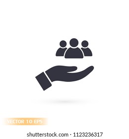 People in the hand icon