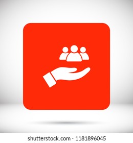 People in the hand icon