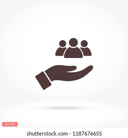 People in the hand icon