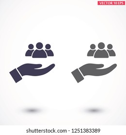 People in the hand icon