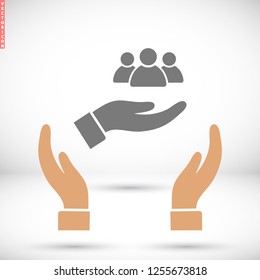 People in the hand icon