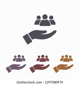 People in the hand icon