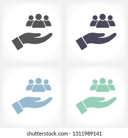 People in the hand icon