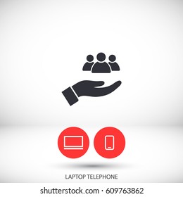 People in the hand icon