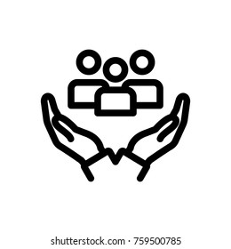 People in the hand icon