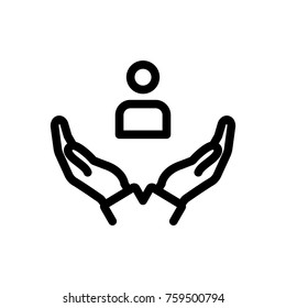 People in the hand icon