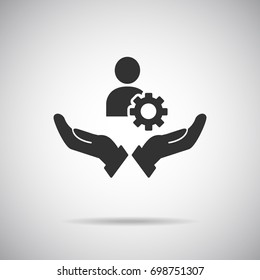 People In Hand Icon Vector Illustration