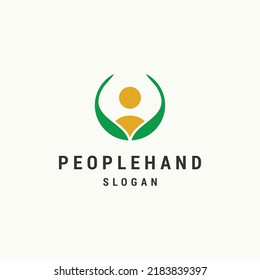 People hand logo icon design template vector illustration