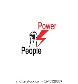 Plantilla vectorial del logotipo de la protesta manual de la gente