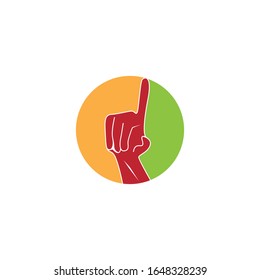 Plantilla vectorial del logotipo de la protesta manual de la gente