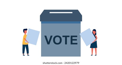 people hand putting voting paper in the ballot box Vote ballot box. Group of people putting paper vote into the box. Election concept. Democracy, Freedom of speech, justice voting and opinion.