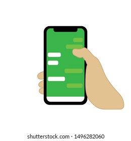 people handheld smartphone flat design.