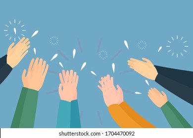 People hands applaud. Human hands clapping ovation. Human hands clapping ovation for doctor and medical people for fighting coronavirus or covid-19. business concept medical health vector illustration