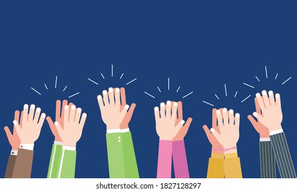 People hands clapping. Cheering hands, ovation and business success vector concept. Illustration of applause hand, clapping ovation