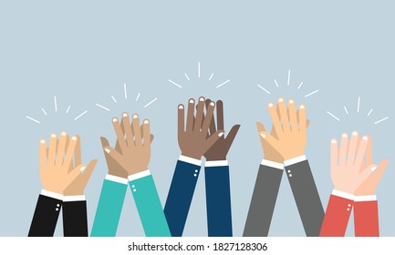 People hands clapping. Cheering hands, ovation and business success vector concept. Illustration of applause hand, clapping ovation