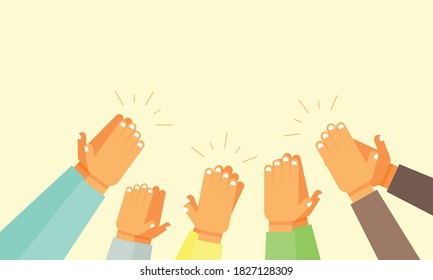 People hands clapping. Cheering hands, ovation and business success vector concept. Illustration of applause hand, clapping ovation