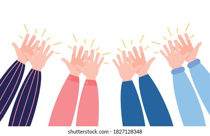 Menschen klatschen Hände. Händchen, Ovation und Geschäftserfolg-Vektorkonzept. Illustration der Applaus-Hand, klatschende Ovitation