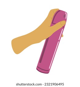La gente maneja la rutina de limpieza de la casa y cierran la ilustración de los vectores. Palmeras con el dibujo de estilo plano de la botella de pulverización limpiadora. Aislado