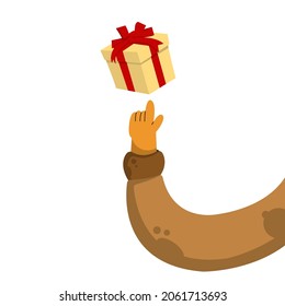 people hands with gifts on them for Christmas greeting card, invitation and others