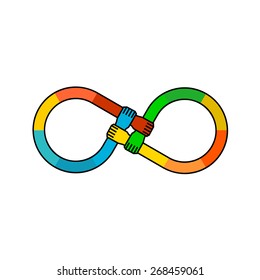 El pueblo maneja el logotipo del infinito