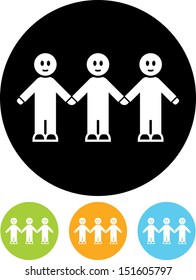 People with hands joined together vector icon isolated 