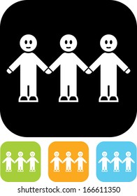 People with hands joined together vector icon isolated 