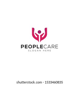 People with hands Logo Template Design Vector, Emblem, Design Concept, Creative Symbol, Icon