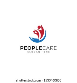 People with hands Logo Template Design Vector, Emblem, Design Concept, Creative Symbol, Icon