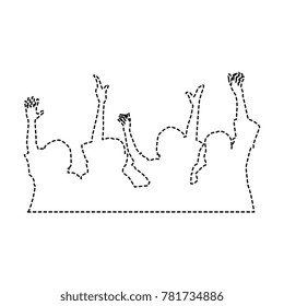 people with hands up silhouette