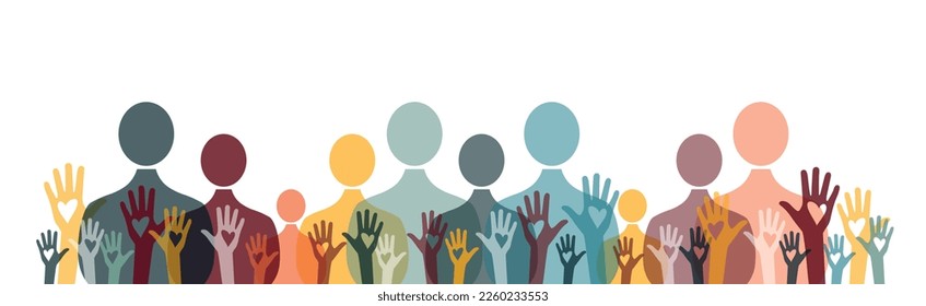 People and hands silhouettes. Modern vector design.