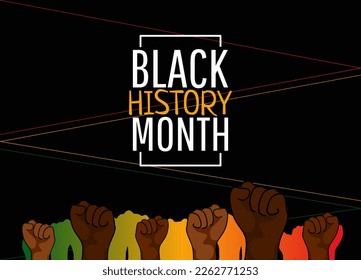 People hands supporting Black History Month 