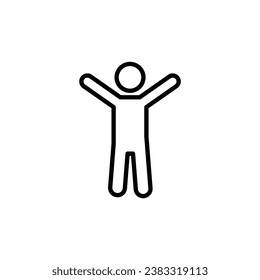 people hands up vector icon man with raised arms hands 