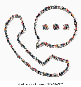 people  handset bubble chat