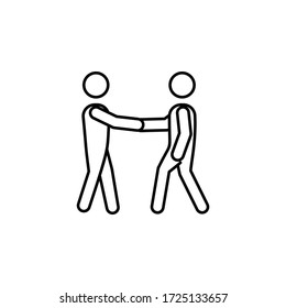 People Handshake, After Coronavirus Line Illustration Icon On White Background