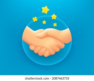 People handshake emoji icon. 3d vector illustration 

