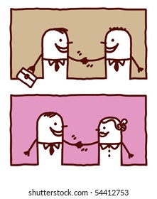 la gente apreta las manos