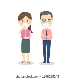 La gente tiene un vector de tos