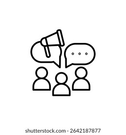 People Having Communication Through Loudspeaker And Speech Bubble Concept