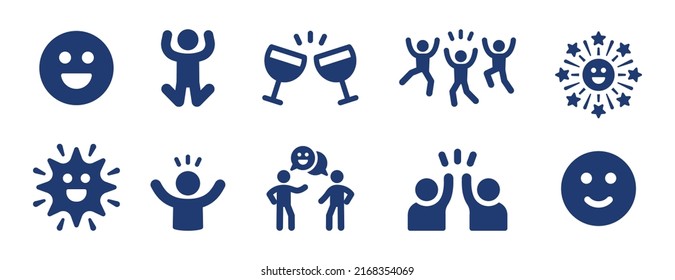 People having fun icon set. Party icon collection vector illustration.