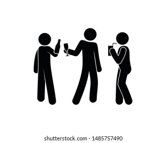 365 Stick figures drinking wine Images, Stock Photos & Vectors ...