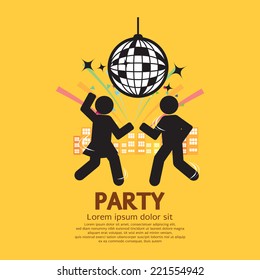 People Having Fun At Party Vector Illustration